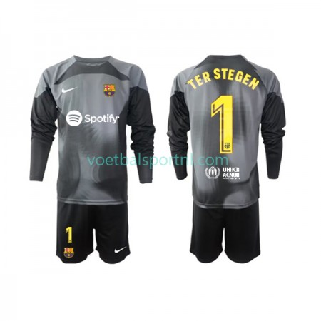 FC Barcelona Ter Stegen 1 Doelman Kind Uit Tenue 2022-23 L/S